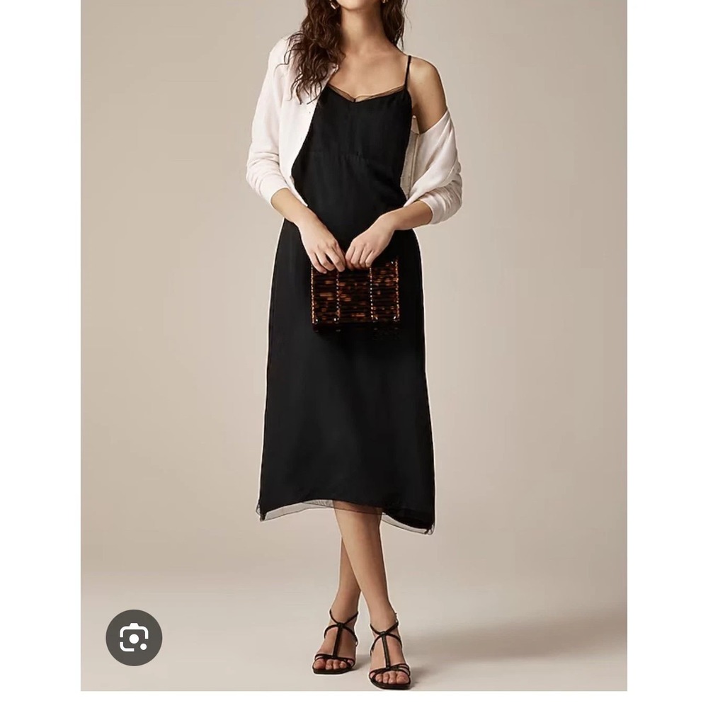 J Crew Collection Natasha Slip Dress 16 Black Whimsigoth Satin Romantic Feminine